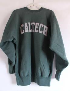 送料無料 ■ 90's 緑 CAL TECH チャンピオン リバースウィーブ 刺繍タグ ヴィンテージ ラバープリント XXLサイズ CHAMPIONREVERSE WEAVE