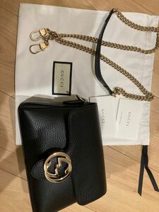 GUCCI グッチ ショルダーバッグ チェーンウォレット　インターロッキング　新品　美品 レディースショルダーバッグ ミニバッグ