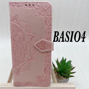 BASIO４/かんたんスマホ2♪ ベイシオ4 kyv47 ケース 手帳 薄ピンク