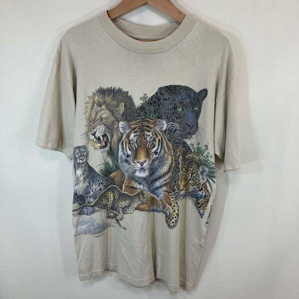 usa製　アメリカ　habitat メンズ アニマル　tシャツ 両面プリント