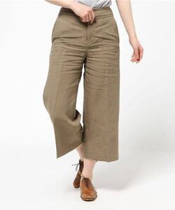 新品タグ 未着 マーガレットハウエル MARGARET HOWELL HIGH DENSE LINEN trouser 2016SS サイズⅡ カーキ 定価、27.000+税円 中国製