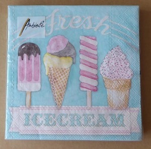 ペーパーナプキン☆FRESH ICECREAM　アイスクリーム　デコパージュ