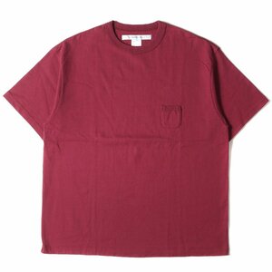 美品 EEL イール Tシャツ サイズ:M オーバーサイズ ヘビー クルーネック ポケット Tシャツ CAMPER 20SS バーガンディー トップス 半袖