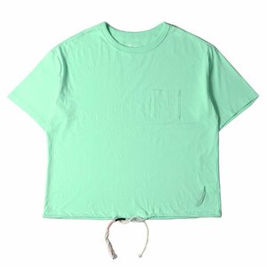 FACETASM ファセッタズム Tシャツ :XL ロング ブレードコード クルーネック 半袖 ポケット DRAWSTRING TEE 21SS ライムグリーン トップス