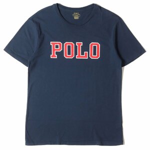 POLO Ralph Lauren ポロ ラルフローレン Tシャツ サイズ:M POLO ロゴ CUSTOM SLIM FIT カスタム スリム フィット ネイビー 紺 半袖
