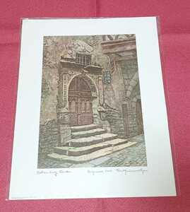 複製画② Ernst Geissendorfer,Am Marktplatz,Rothenburg ob der Tauber,Portal,Western Germany　西ドイツ 絵画、ミニポスター、印刷画