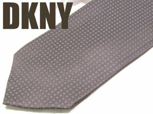 D 254 ダナキャラン DKNY ネクタイ グレー系 スクエア プリント