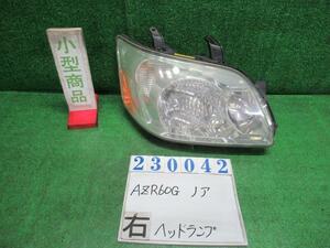 ノア DBA-AZR60G 右 ヘッド ランプ ライト ASSY Xリミテッド 8人 202 ブラック コイト 28-181 23042