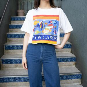 USA VINTAGE LOS CABOS PRINT DESIGN T SHIRT/アメリカ古着プリントデザインTシャツ