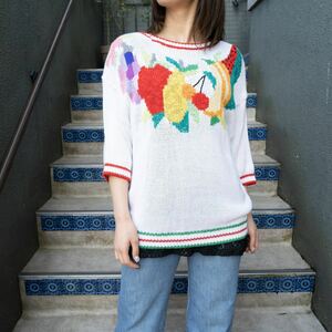 USA VINTAGE FRUIT PATTERNED SUMMER KNIT/アメリカ古着フルーツ柄サマーニット