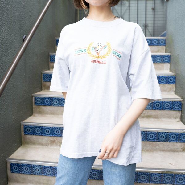 USA VINTAGE KOALA EMBROIDERY EMBROIDERY DESIGN T SHIRT/アメリカ古着コアラ刺繍デザインTシャツ