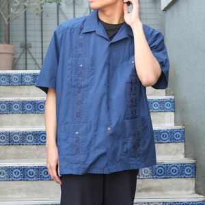 70's～80's USA VINTAGE ROMANI EMBROIDERY DESIGN CUBA SHIRT/70年代～80年代アメリカ古着デザインキューバシャツ