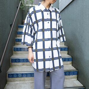 USA VINTAGE CHECK PATTERNED HALF SLEEVE SHIRT/アメリカ古着チェック柄半袖シャツ