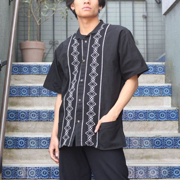 USA VINTAGE MESH SWITCHED DESIGN SHIRT/アメリカ古着メッシュ切り替えデザインシャツ