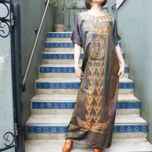 *SPECIAL ITEM* USA VINTAGE BRSY EMBROIDERY DESIGN KAFTAN DRESS ONE PIECE/アメリカ古着刺繍デザインカフタンドレスワンピース