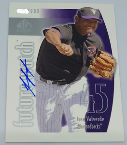 ホセ・バルベルデ 直筆サイン Jose Valverde 2002 Upper Deck SP Authentic Future Watch Rookie Auto RC Autograph UD MLB Baseball