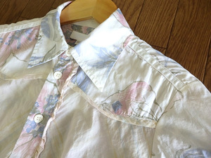  prompt decision * diesel * soft blouse / shirt M ivory / pink / wistaria color beautiful goods! lady's short sleeves light .*