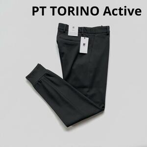 【未使用】PT TORINO Active ピーティートリノ アクティブ ストレッチ テックジャージーパンツ 44 ブラック 黒 DELTA ジョガーパンツ 正規