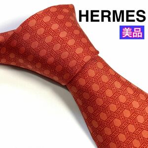  прекрасный товар HERMES Hermes галстук высококлассный шелк H рисунок редкий 