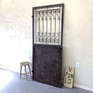 V-120=W83×H195 старый железный производства. одна сторона . дверь двери забор античный дверь in пыль настоящий Vintage перегородка перегородка ftg