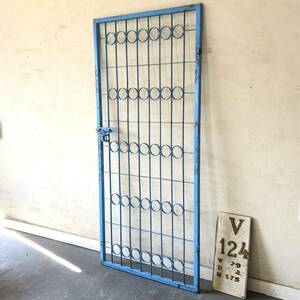 V-124=W79×H175 старый железный производства. одна сторона . дверь двери забор античный дверь in пыль настоящий Vintage перегородка перегородка ftg