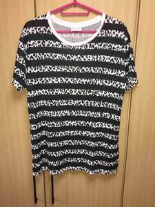 正規 15SS SAINT LAURENT PARIS サンローラン パリ エディスリマン ベイビーキャット ボーダー Tシャツ カットソー M 377495 Y2H01 