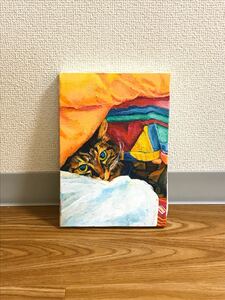 Art hand Auction Katze Acrylgemälde Malerei Tier, Malerei, Ölgemälde, Tierzeichnung