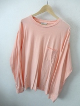 日本製/UNUSED：アンユーズド/LONG SLEEVE POCKET T-SHIRT/オーバーサイズ ポケット付き 長袖 Tシャツ/ロンT/ピンク/size1(L相当)_画像4