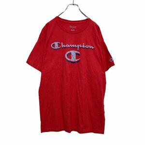 Champion 半袖 プリント Tシャツ L レッド ブルー ネイビー チャンピオン ロゴ スポーツ ストリート 古着卸 アメリカ仕入 a506-5214