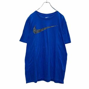 NIKE 半袖 プリント Tシャツ XL ブルー グレー ナイキ ロゴ ピッグサイズ スポーツ 古着卸 アメリカ仕入 a506-5698