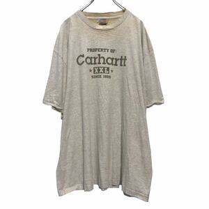 carhartt 半袖 プリント Tシャツ 3L ライトベージュ カーハート ビッグサイズ 古着卸 アメリカ仕入 a506-6076