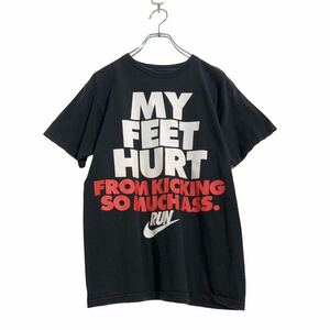 NIKE 半袖 プリント Tシャツ S ブラック ナイキ ビッグプリント 古着卸 アメリカ仕入 a506-6014