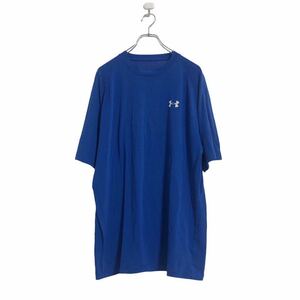 UNDER ARMOUR 半袖 ロゴ Tシャツ M ブルー アンダーアーマー ワンポイントロゴ スポーツ 古着卸 アメリカ仕入 a506-6158