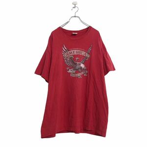 半袖 プリント Tシャツ XL レッド メキシコ製 ワシ アメリカ 古着卸 アメリカ仕入 a506-6458