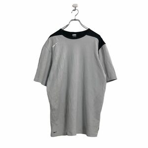 NIKE 半袖 ロゴ Tシャツ L グレー ブラック ナイキ フィットドライ スポーツ 古着卸 アメリカ仕入 a506-6433