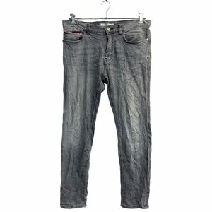 TOMMY HILFIGER デニムパンツ W32 トミーヒルフィガー グレー 古着卸 アメリカ仕入 2305-2057