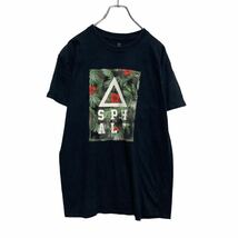 SPHALT 半袖 プリント Tシャツ M ブラック ハイビスカス ロゴ 古着卸 アメリカ仕入 a505-7229_画像1