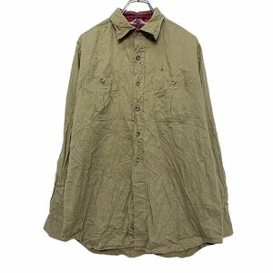 WOOLRICH 長袖 シャツ L ベージュ ウールリッチ アウトドア 古着卸 アメリカ仕入 a505-7269