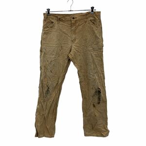 Dickies ワーク・ペインターパンツ W36 ディッキーズ ベージュ ビッグサイズ ロゴ 古着卸 アメリカ仕入 2306-88