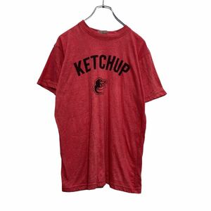 半袖 プリント Tシャツ M レッド KETCHUP 野球 ベースボール 古着卸 アメリカ仕入 a506-5831