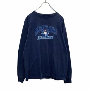 JANSPORT 長袖 プリント Tシャツ ユースサイズ XL ネイビー ベースボール BLUECLAWS ロンT 古着卸 アメリカ仕入 a506-5886