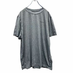 Reebok プリント ロゴ スポーツTシャツ Mサイズ リーボック ポリエステル 灰色 グレー 古着卸 アメリカ仕入 a506-6261