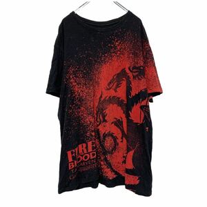 game of thrones 半袖 プリント Tシャツ XL ブラック ビッグサイズ ドラゴン 古着卸 アメリカ仕入 a506-6467