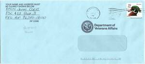 軍事郵便　1992　日本駐留米軍　横須賀海軍基地　96349海軍局 通常29C切手貼　鴨　鳥 .