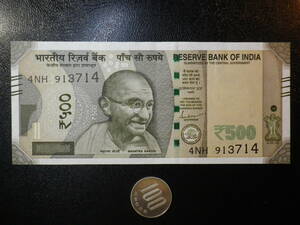 インド 2022年 500Rupees 未使用 