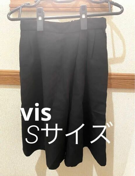 vis 黒 パンツ スカーチョ ガウチョパンツ ズボン シンプル 無地