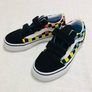 VANS Old school черный мульти- проверка 21cm 3K Vans old skool v липучка текстильная застёжка флуоресценция Япония 22.5cm соответствует 