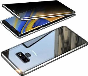 覗き見防止 携帯電話ケース Galaxy Note9 ケース SC-01L SCV40前面と背面 プライバシー 強化ガラス 反スパイ 磁気吸着 金属フレーム カバー