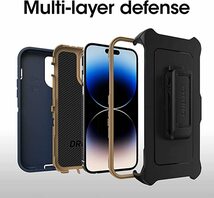 iPhone 14 PRO MAX (6.7 インチ) 対応 OtterBox DEFENDER シリーズ スクリーンレス エディション ブルースエードシューズ B4 (ブルー)_画像2