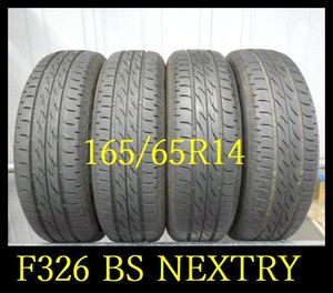 【F326】K510620 送料無料・代引き可　店頭受取可 2021/2022年製造 約7.5~7部山 ◆BS NEXTRY◆165/65R14◆4本